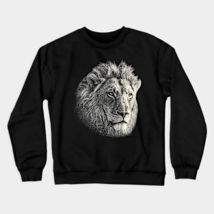 Lion Face in Vintage Sepia Crewneck Sweatshirt